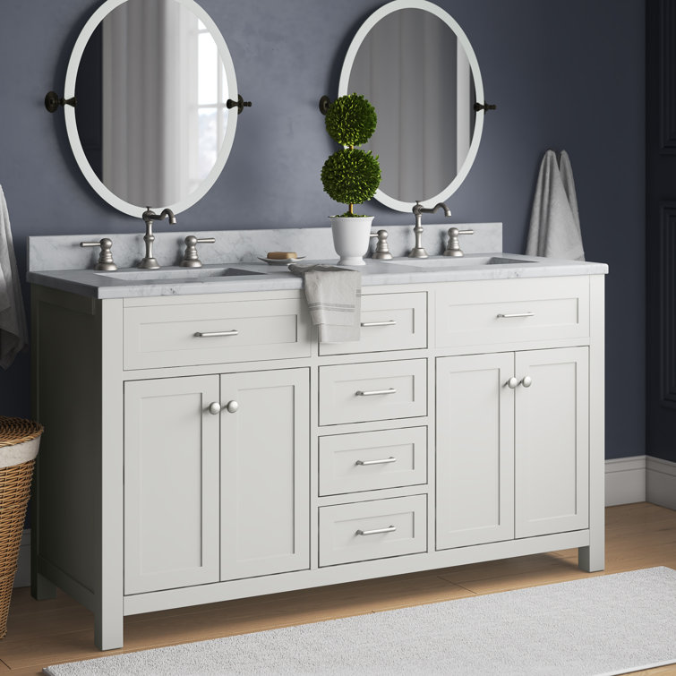 Charlton Home® Daughtery 60" Double Bathroom Vanity Set & Reviews ...